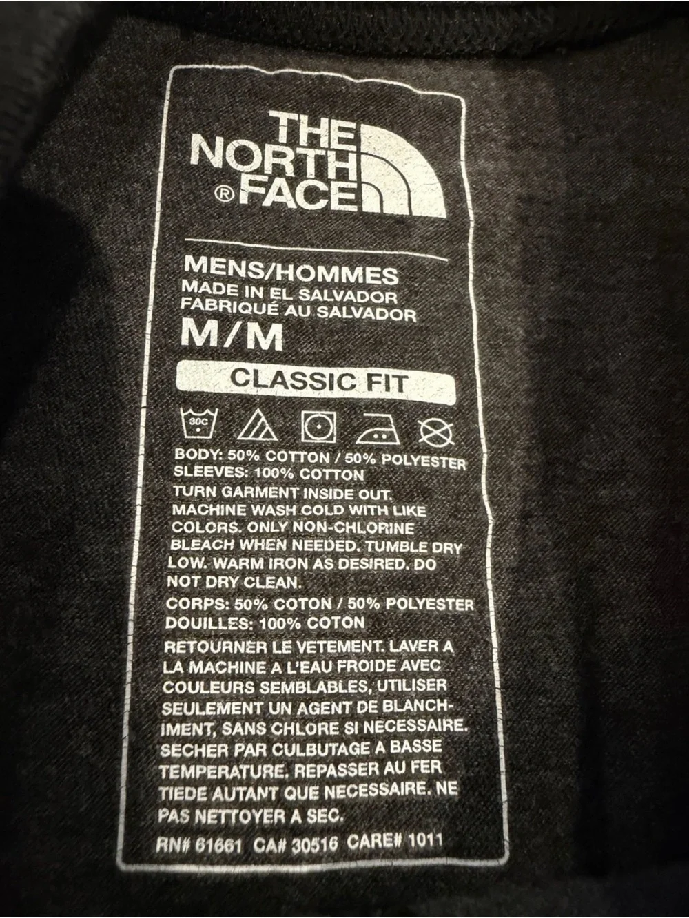 The North Face Gray Body with Black Raglan Long Sleeve Shirt
